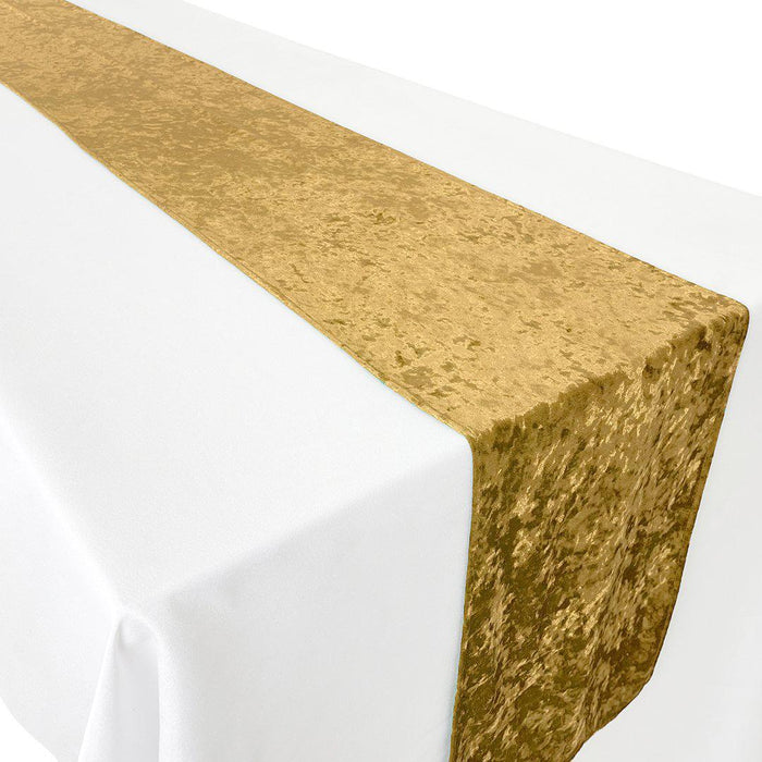 XL Premium Crushed Velvet Table Runner, 20 x 120 Inch-Set of 1-Koyal Wholesale-Emerald Green-