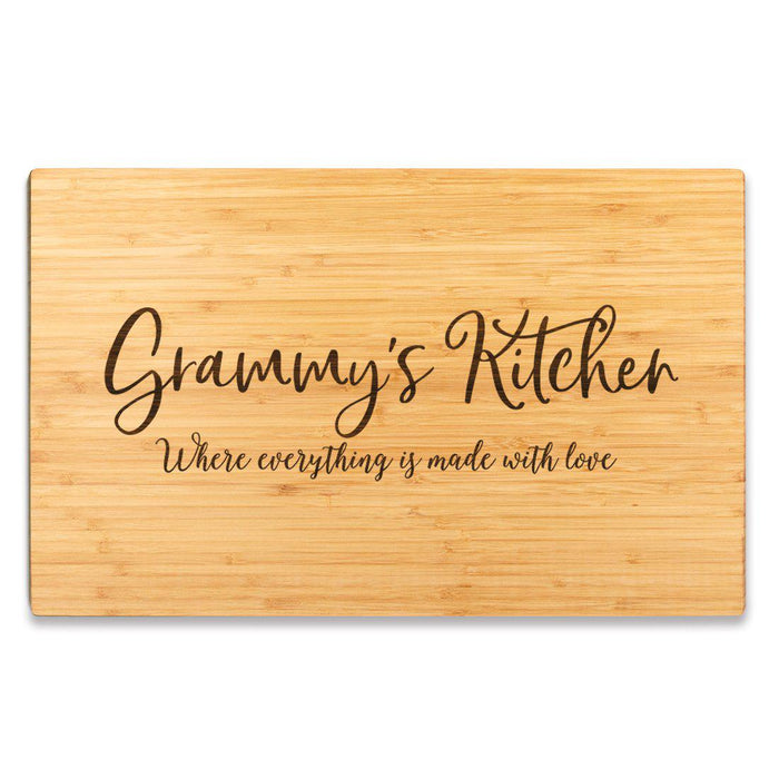 Large Bamboo Wood Cutting Board Gift, Where Everything is Made With Love-Set of 1-Andaz Press-Grammy-