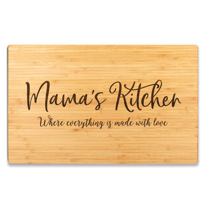 Large Bamboo Wood Cutting Board Gift, Where Everything is Made With Love-Set of 1-Andaz Press-Mama-