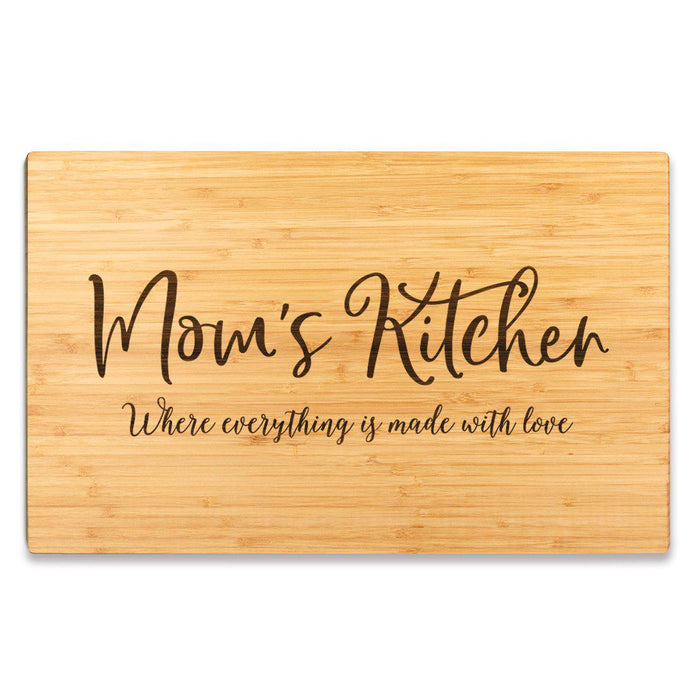 Large Bamboo Wood Cutting Board Gift, Where Everything is Made With Love-Set of 1-Andaz Press-Mom-