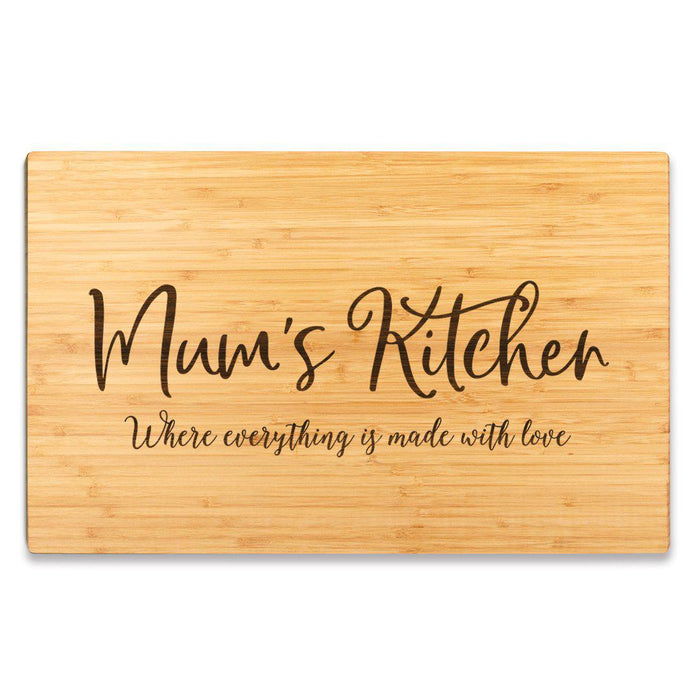 Large Bamboo Wood Cutting Board Gift, Where Everything is Made With Love-Set of 1-Andaz Press-Mum-