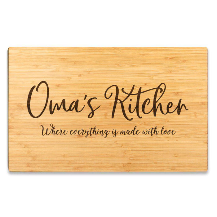 Large Bamboo Wood Cutting Board Gift, Where Everything is Made With Love-Set of 1-Andaz Press-Oma-