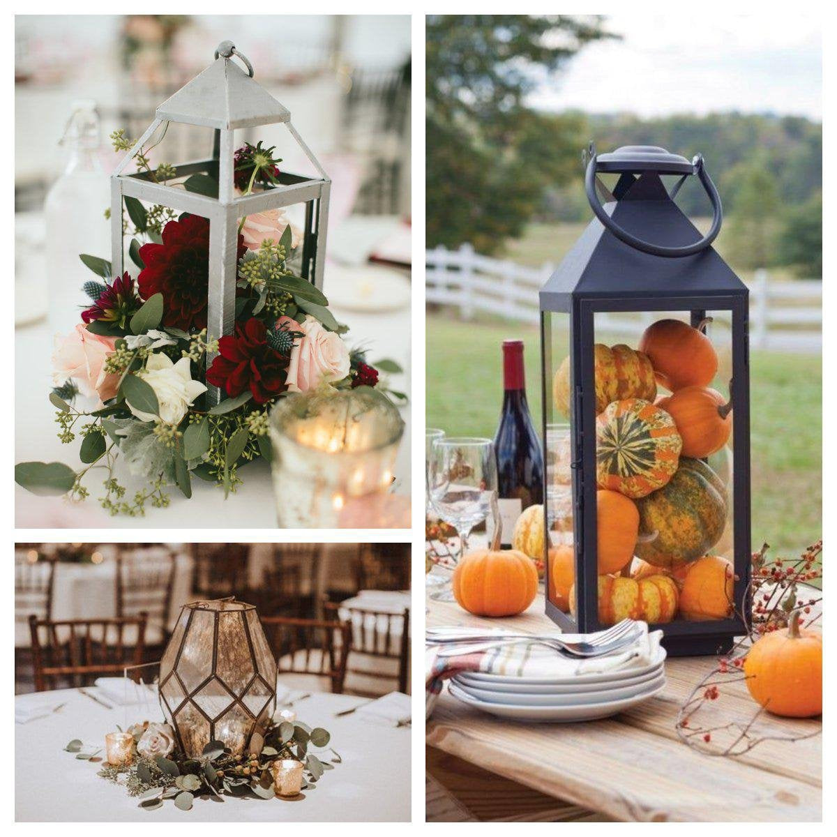 DIY Fall Themed Centerpiece with Lights