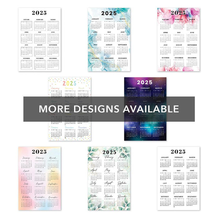 2025 Peel and Stick Refrigerator Calendar, Adhesive Wall Stickers for Full Year at a Glance-Set of 1-Andaz Press-12"x18" Marble-