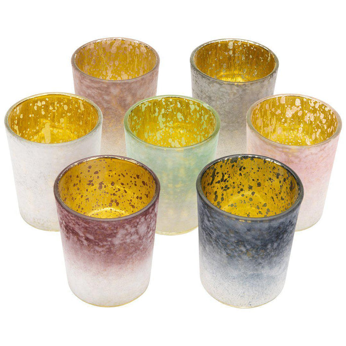 2.6" Tall Frosted Ombre Mercury Glass Votive Candle Holders-Set of 12-Koyal Wholesale-White-
