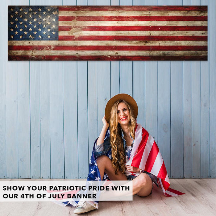 4th of July Decorations: Indoor & Outdoor Patriotic Banners, Set of 1-Set of 1-Andaz Press-American Flag-