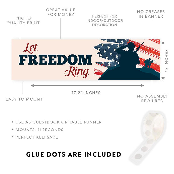 4th of July Decorations: Indoor & Outdoor Patriotic Banners, Set of 1-Set of 1-Andaz Press-American Flag-