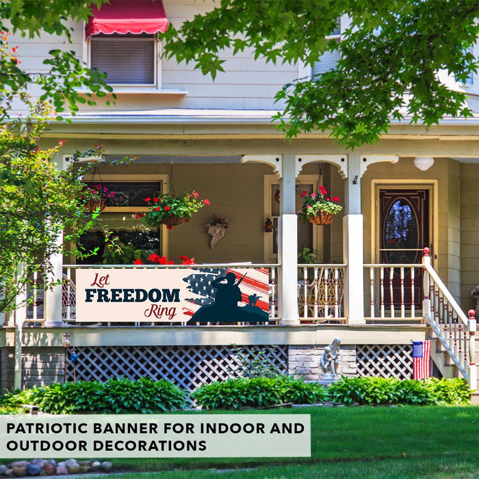 4th of July Decorations: Indoor & Outdoor Patriotic Banners, Set of 1-Set of 1-Andaz Press-American Flag-