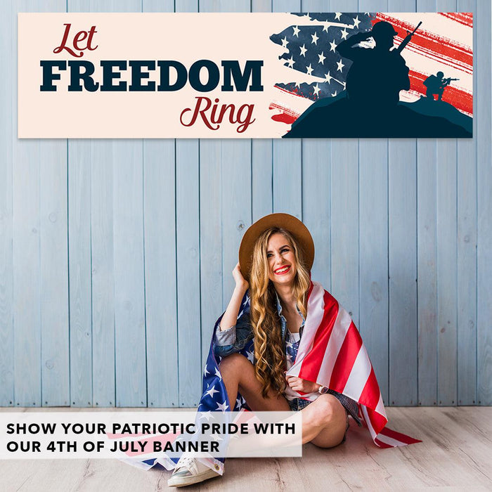 4th of July Decorations: Indoor & Outdoor Patriotic Banners, Set of 1-Set of 1-Andaz Press-American Flag-