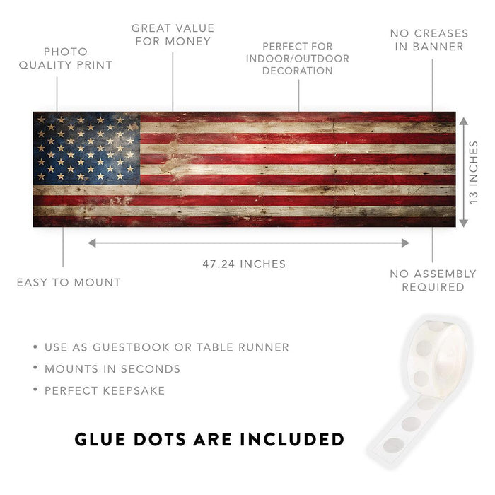 4th of July Decorations: Indoor & Outdoor Patriotic Banners, Set of 1-Set of 1-Andaz Press-American Flag-