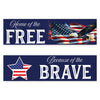 4th of July Decorations: Indoor & Outdoor Patriotic Banners, Set of 2-Set of 2-Andaz Press-Home of the Free Because of the Brave-
