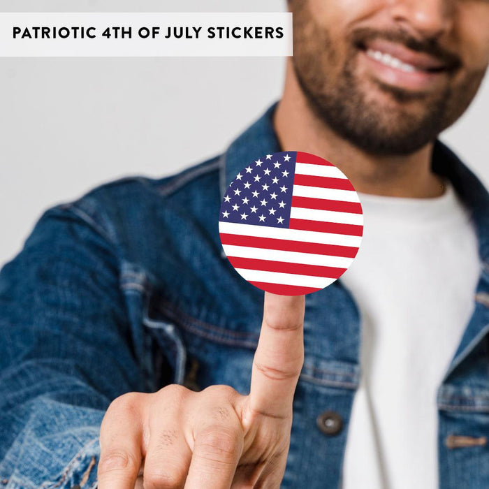 4th of July Patriotic Stickers: Party Favors, Memorial, Veterans Day, Set of 40-Set of 40-Andaz Press-American Flag-