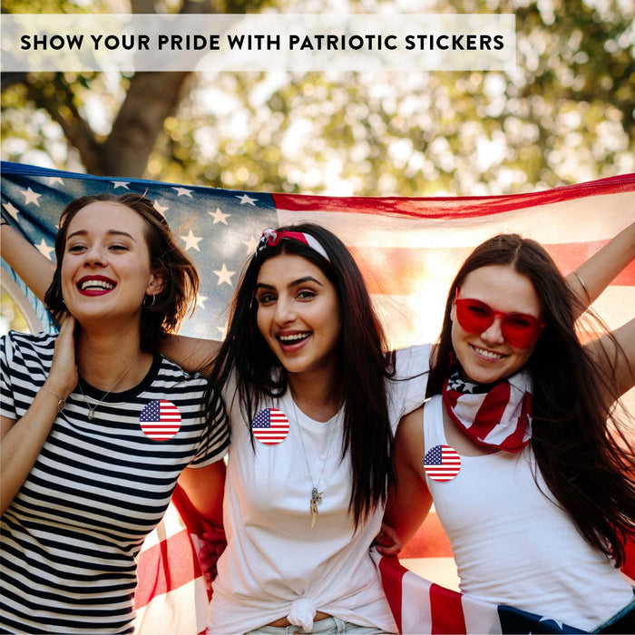 4th of July Patriotic Stickers: Party Favors, Memorial, Veterans Day, Set of 40-Set of 40-Andaz Press-American Flag-