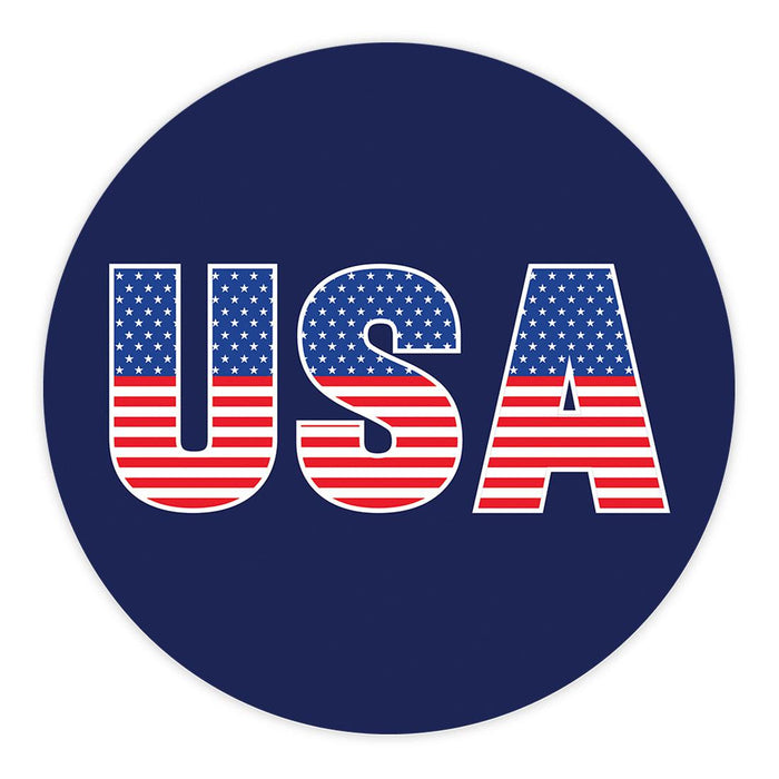 4th of July Patriotic Stickers: Party Favors, Memorial, Veterans Day, Set of 40-Set of 40-Andaz Press-Navy Blue USA-