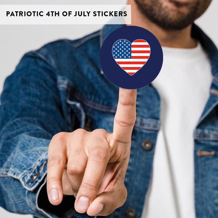 4th of July Stickers: Patriotic Chocolate Drop Labels & Party Favors, Set of 240-Set of 240-Andaz Press-American Flag, USA, Thank You-