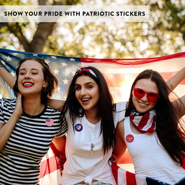 4th of July Stickers: Patriotic Chocolate Drop Labels & Party Favors, Set of 240-Set of 240-Andaz Press-American Flag, USA, Thank You-