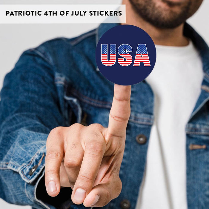 4th of July Stickers: Patriotic Chocolate Drop Labels & Party Favors, Set of 240-Set of 240-Andaz Press-American Flag, USA, Thank You-
