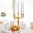 5-Arm Metal Candelabra Candle Holder Centerpiece-Set of 1-Koyal Wholesale-Gold-12"-