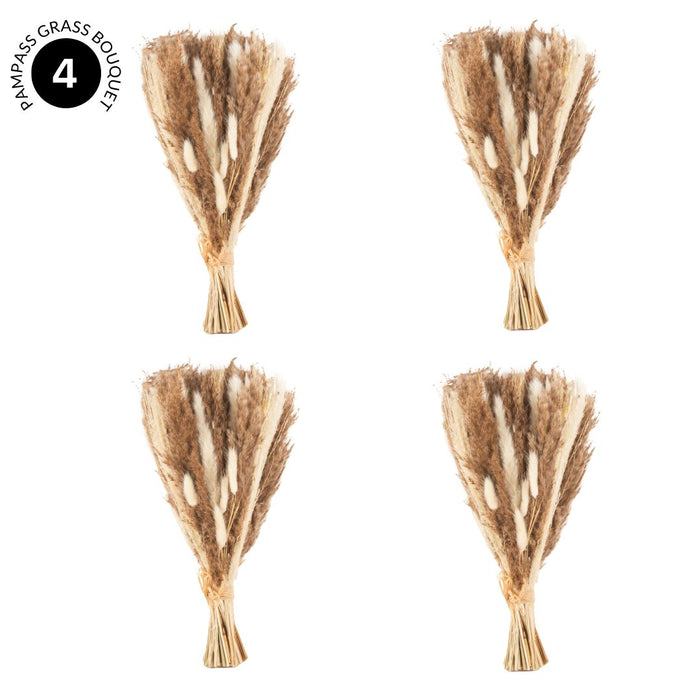 80 Pieces Bulk 18” Natural Dried Pampas Grass Bouquet-Koyal Wholesale-Natural-Set of 4-