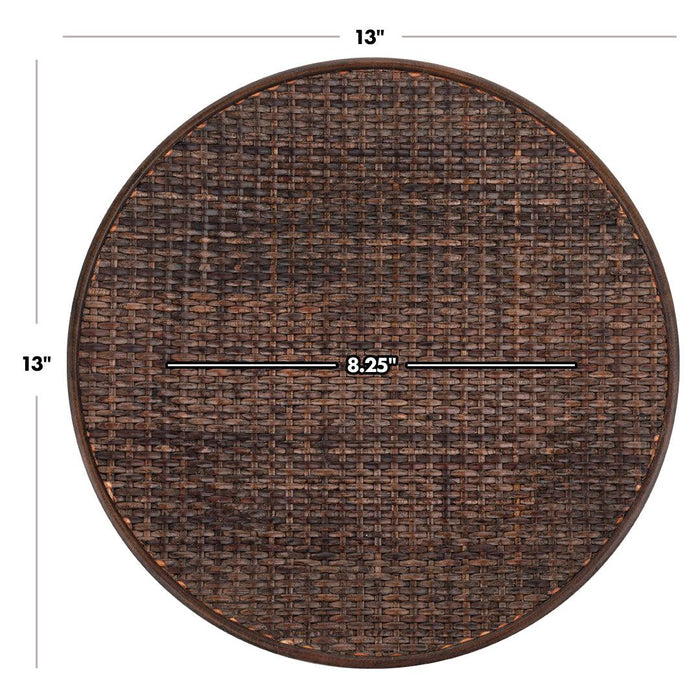 Acrylic Brown Wicker Woven Charger Plates-Set of 4-Koyal Wholesale-Brown-