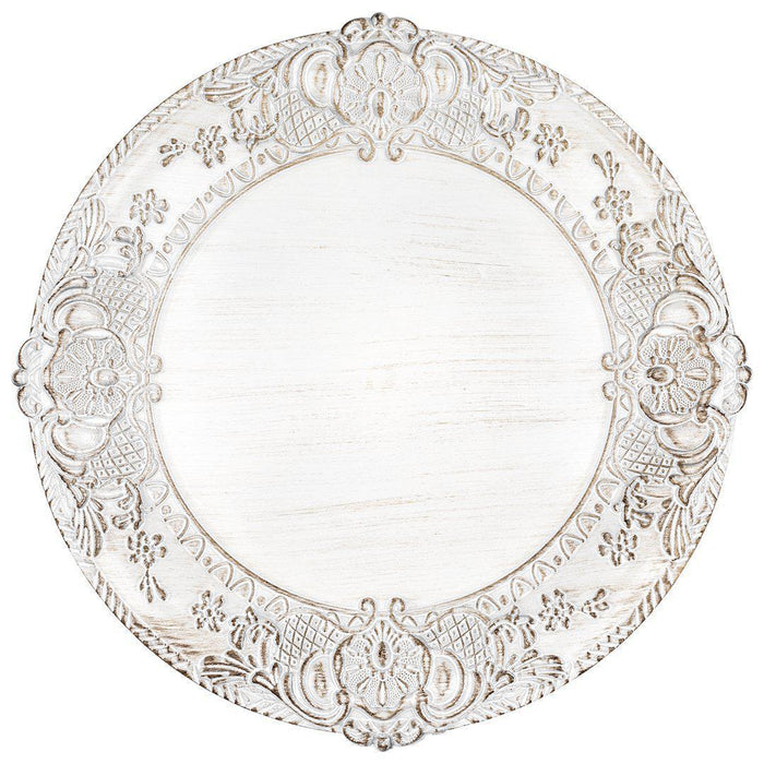 Acrylic Charger Plates Round Antique Embossed-Set of 12-Koyal Wholesale-Bronze-Set of 12-
