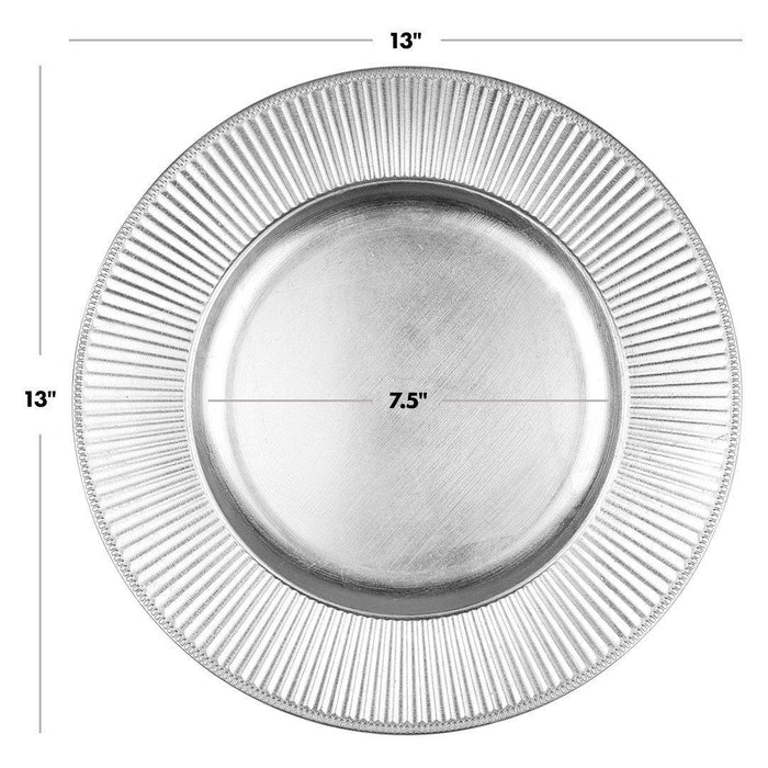 Acrylic Charger Plates Round Ribbed, Set of 4-Set of 4-Koyal Wholesale-Gold-