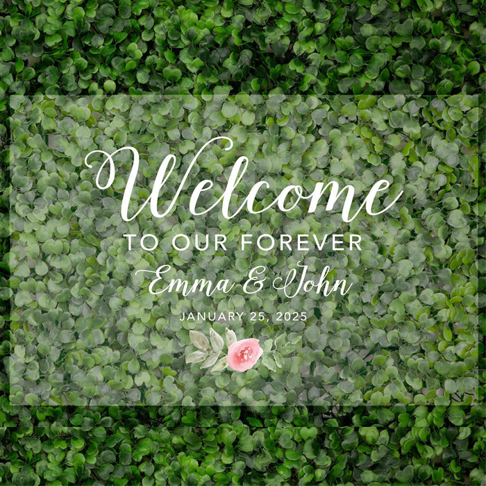 Acrylic Custom Floral Wedding Signs, 16 x 24 Inches-Set of 1-Andaz Press-Floral Geometric Frame-