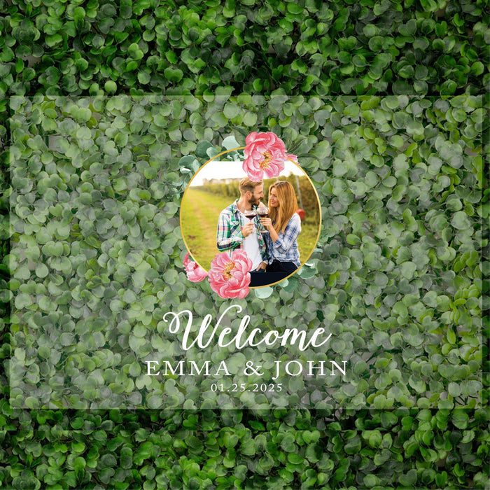 Acrylic Custom Floral Wedding Signs, 16 x 24 Inches-Set of 1-Andaz Press-Floral Geometric Frame-