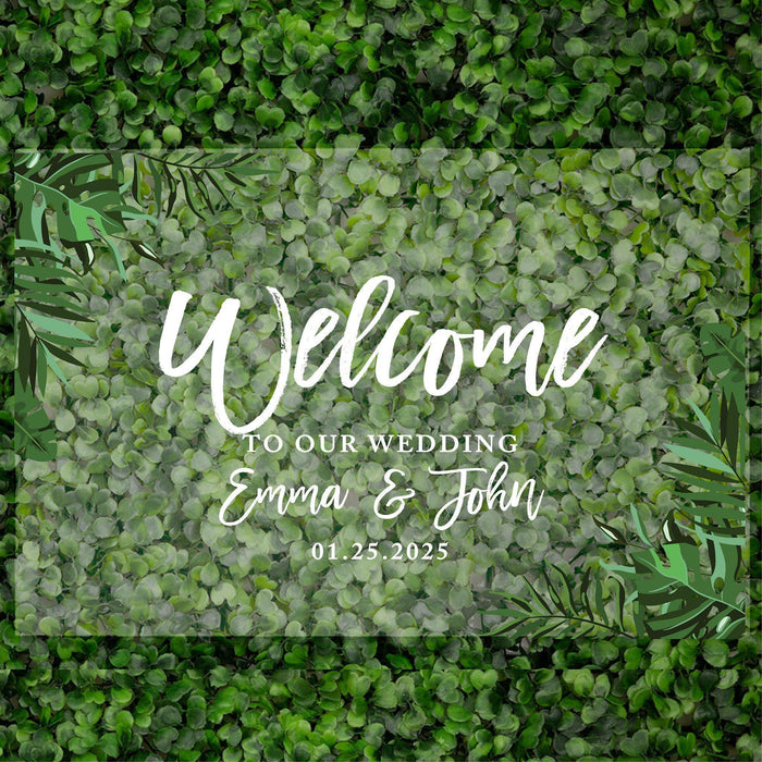 Acrylic Custom Floral Wedding Signs, 16 x 24 Inches-Set of 1-Andaz Press-Tropical Welcome-