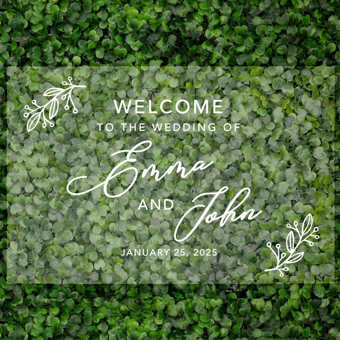 Acrylic Custom Rustic Fall Wedding Signs, 16 x 24 Inches-Set of 1-Andaz Press-Welcome Fall Leaves-