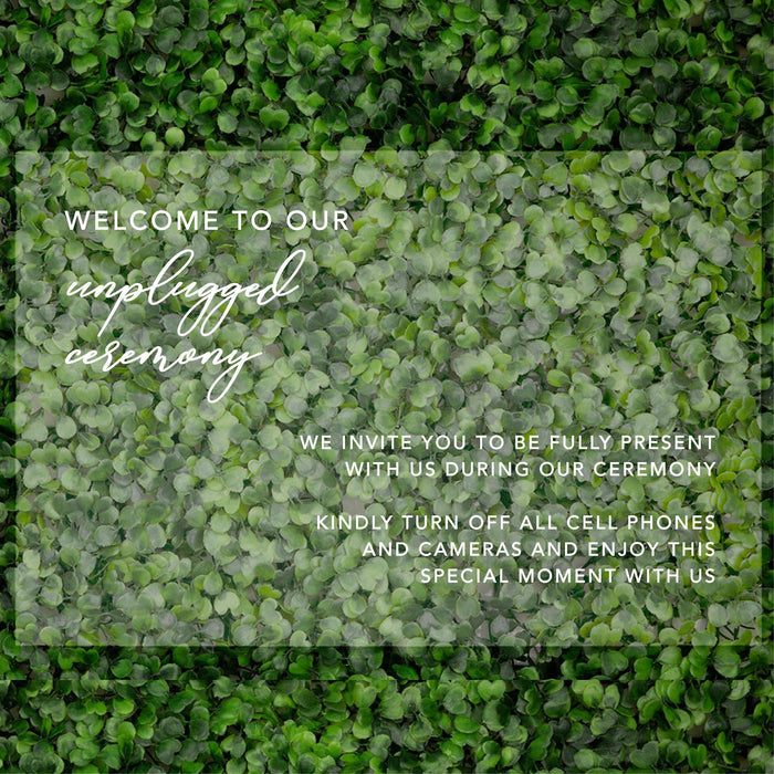 Acrylic Custom Unplugged Wedding Signs, 16 x 24 Inches-Set of 1-Andaz Press-Personalized Enjoy This Moment With Us-