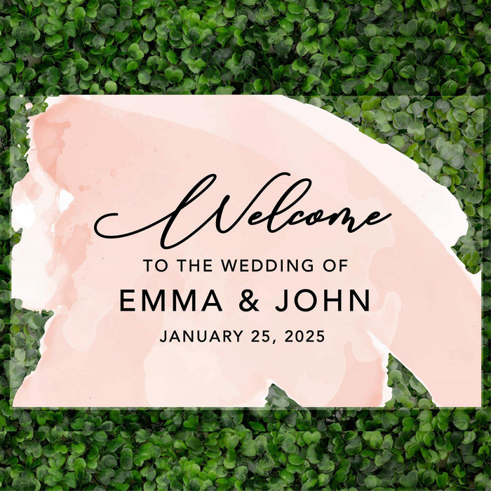Acrylic Custom Watercolor Wedding Signs, 16 x 24 Inches-Set of 1-Andaz Press-Scripted Welcome Watercolor-