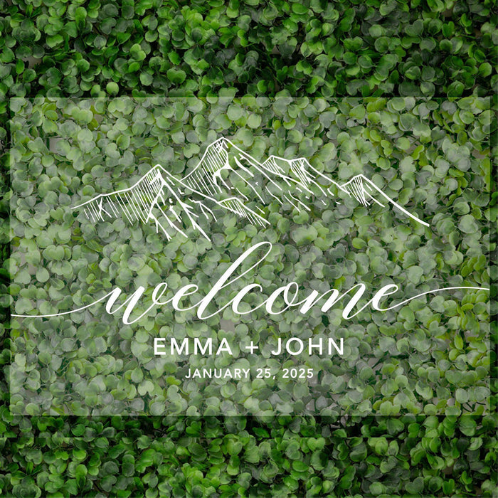 Acrylic Custom Woodland Wedding Signs, 16 x 24 Inches-Set of 1-Andaz Press-Misty Woodland Forest Trees-