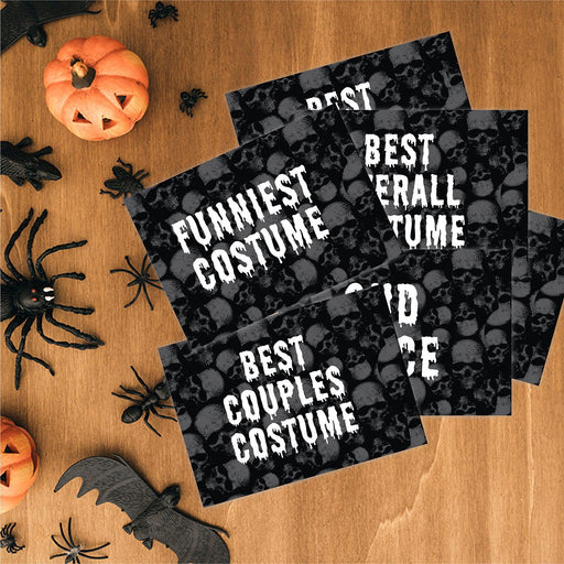 Adult Halloween Gift Card Holder Sleeves for Party Costume Contest, Set of 12-Set of 12-Andaz Press-Skull Design-