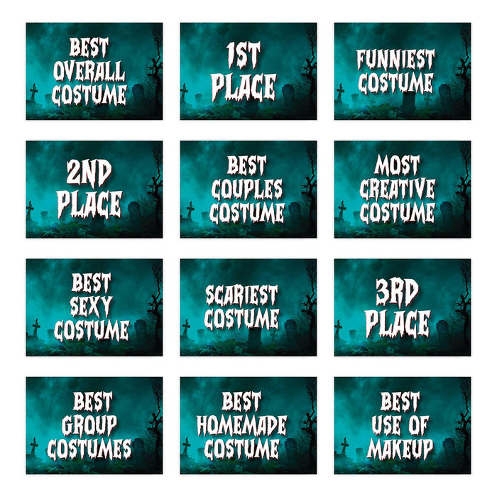 Adult Halloween Gift Card Holder Sleeves for Party Costume Contest, Set of 12-Set of 12-Andaz Press-Skull Design-
