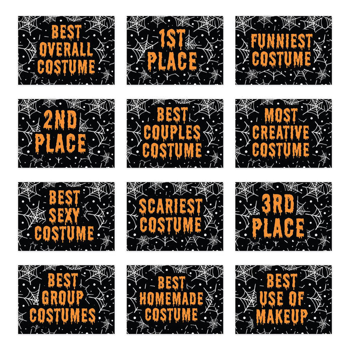 Adult Halloween Gift Card Holder Sleeves for Party Costume Contest, Set of 12-Set of 12-Andaz Press-Cobweb designs-