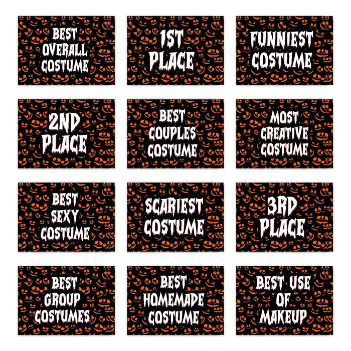 Adult Halloween Gift Card Holder Sleeves for Party Costume Contest, Set of 12-Set of 12-Andaz Press-Jack O' Lanterns-