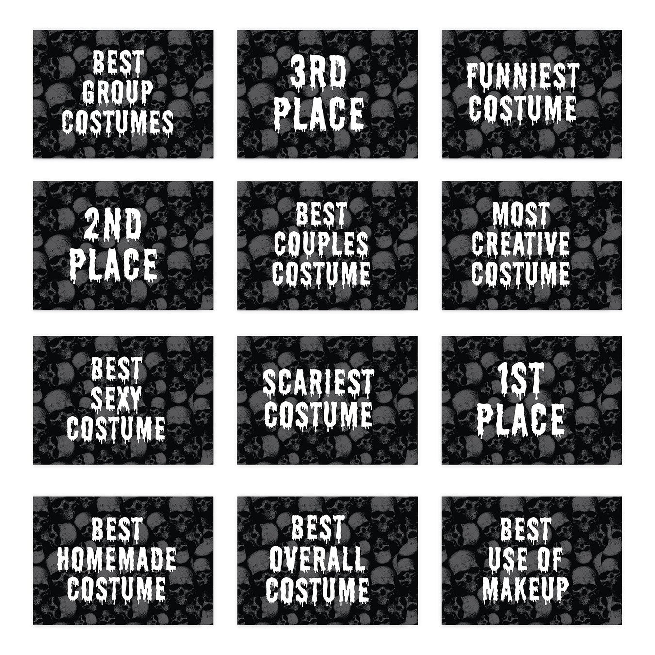Halloween Costume Contest Gift Card Sleeves