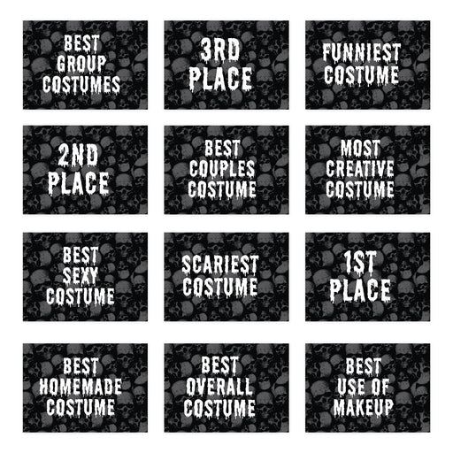 Adult Halloween Gift Card Holder Sleeves for Party Costume Contest, Set of 12-Set of 12-Andaz Press-Skull Design-