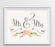Andaz Press 8.5" x 11" Floral Roses Wedding Party Signs-Set of 1-Andaz Press-Mr. & Mrs.-