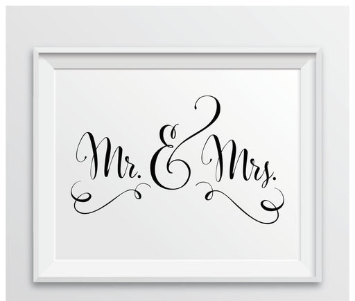 Andaz Press 8.5 x 11-Inch Formal Black & White Wedding Party Signs-Set of 1-Andaz Press-Mr. & Mrs.-