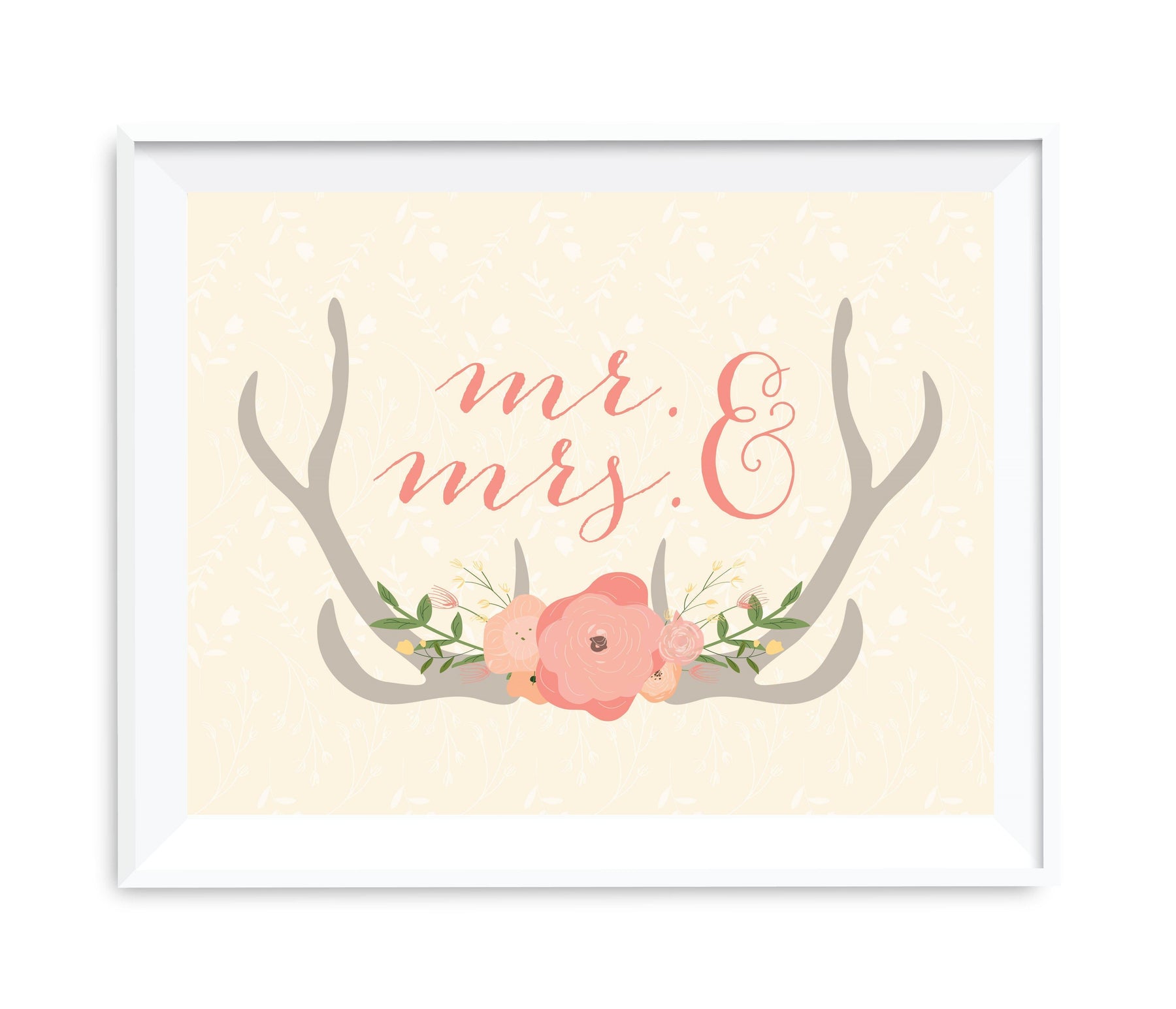 Andaz Press 8.5 x 11 Woodland Deer Wedding Party Signs-Set of 1-Andaz Press-Mr. & Mrs.-