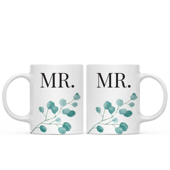 Andaz Press Eucalyptus Leaves Greenery Coffee Mug, 2-Pack-Set of 2-Andaz Press-Mrs. and Mrs.-