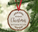 Andaz Press Real Wood Rustic Christmas Ornament, Engraved Wood Slab, Merry Christmas Mother-in-Law, Rustic Laurel Leaves-Set of 1-Andaz Press-Merry Christmas Mother-in-Law Rustic Laurel Leaves-