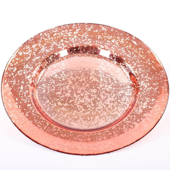 Antique Mercury Glass Charger Plates, Set of 4-Set of 4-Koyal Wholesale-Blush Pink-