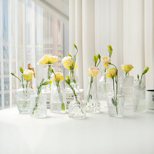 Assorted Vintage Small Glass Bud Vases, Set of 12-Set of 12-Koyal Wholesale-