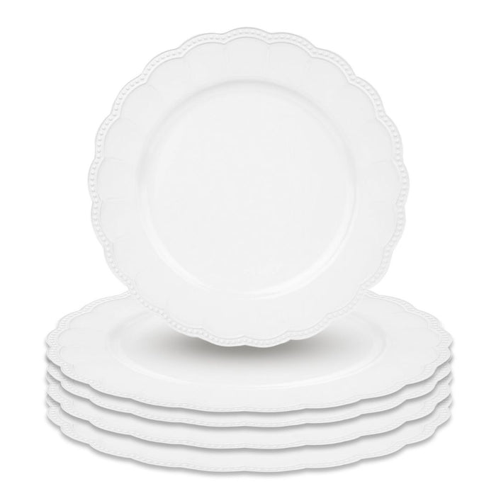 Beaded Scallop Charger Plates Bulk Pack-Koyal Wholesale-Gold-Set of 4-