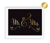 Black and Metallic Gold Wedding Signs-Set of 1-Andaz Press-Mr. & Mrs.-