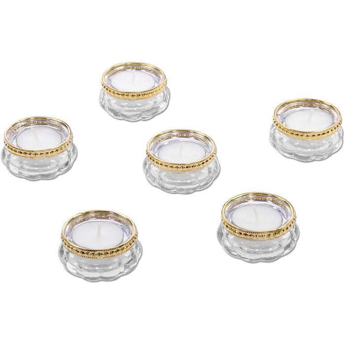 Bloom Tealight Candle Holders, Set of 6-Set of 6-Koyal Wholesale-Silver-