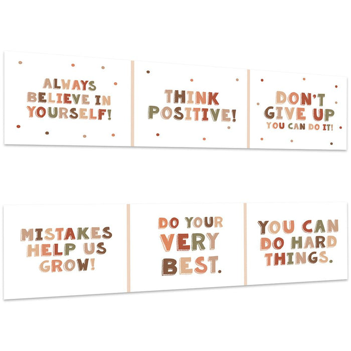 Boho Gender Neutral Classroom Banner Poster Sign for Teachers, Door Wall Decor, Set of 2-Set of 2-Andaz Press-The Power of Yet Growth Mindset Posters-